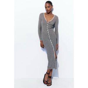 Elegant Micro Stripe Button-Down Dress